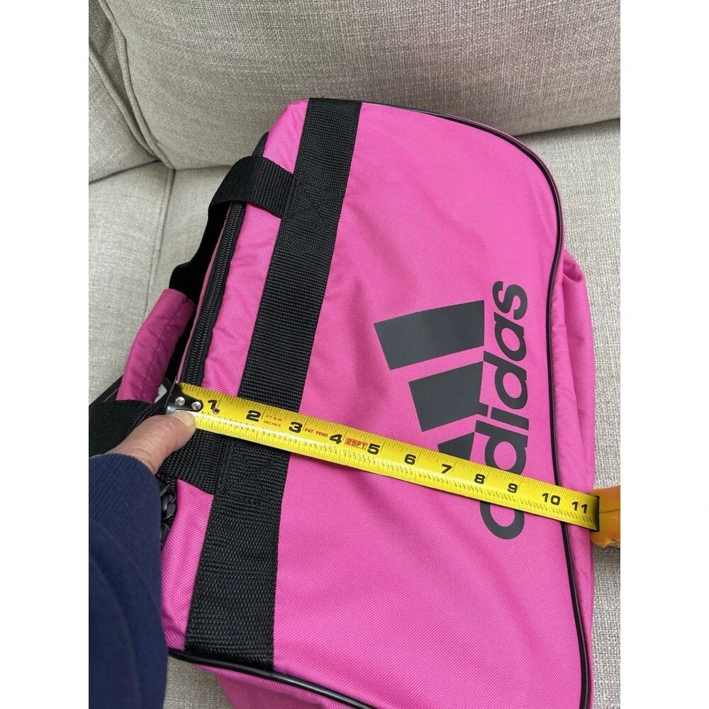 Adidas Hot Pink Duffel Bag Adjustable Black Strap Nylon Yoga Workout Travel NWT